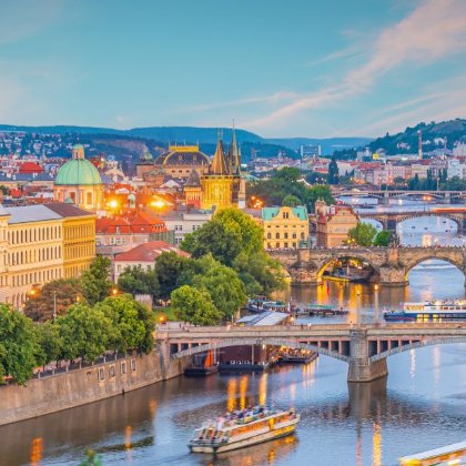 Vogelperspektive auf Prag