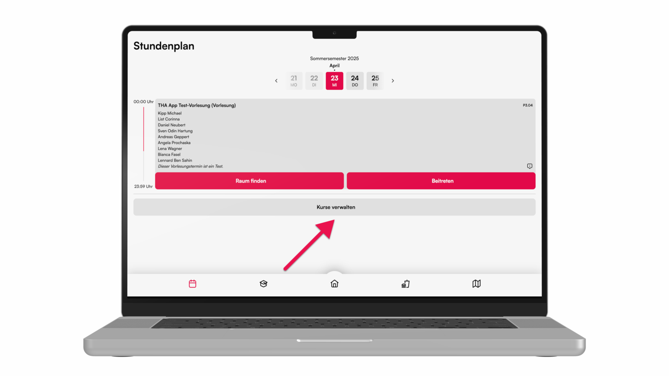 Kursverwaltung öffnen