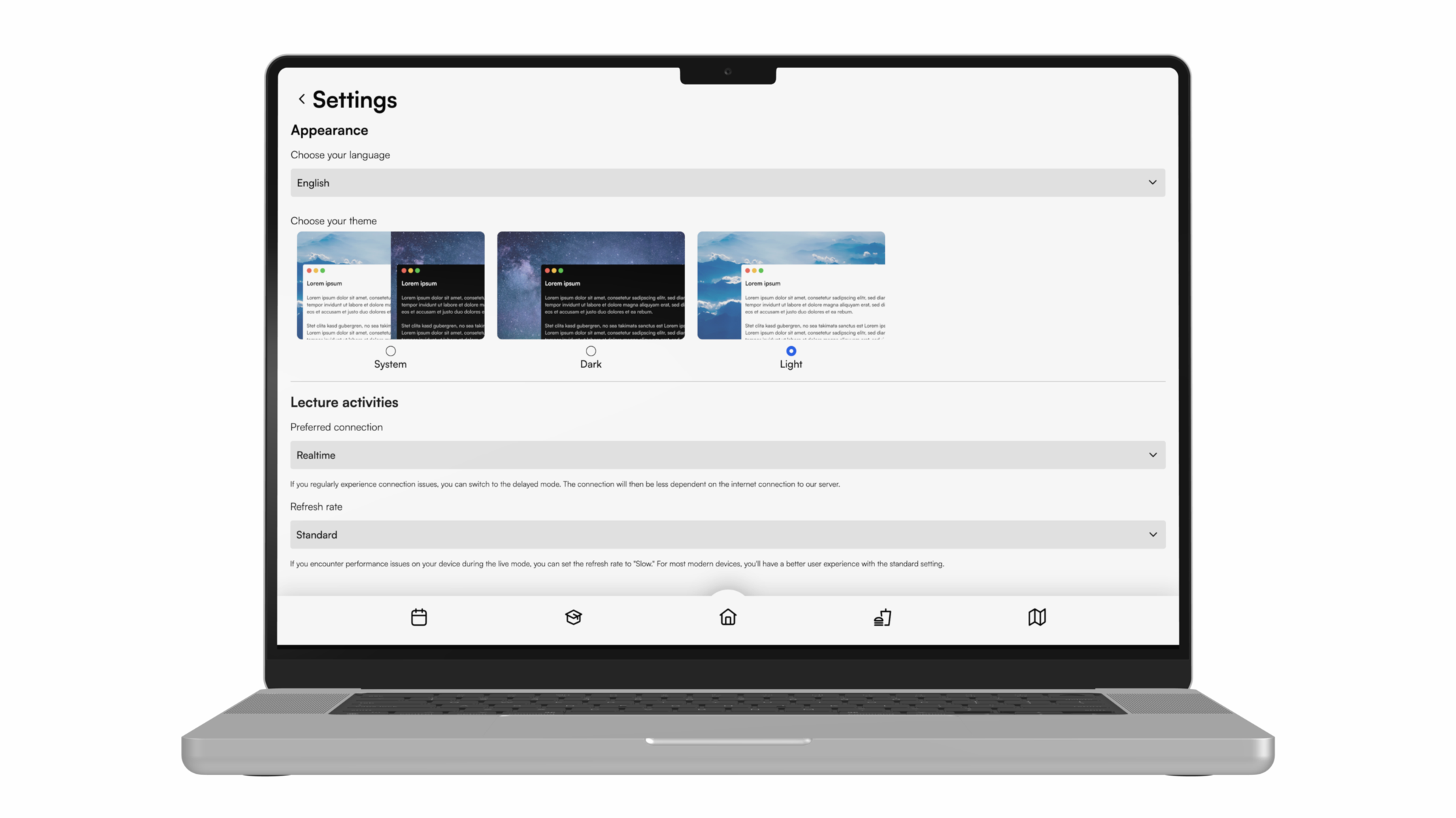 Englische Oberfläche