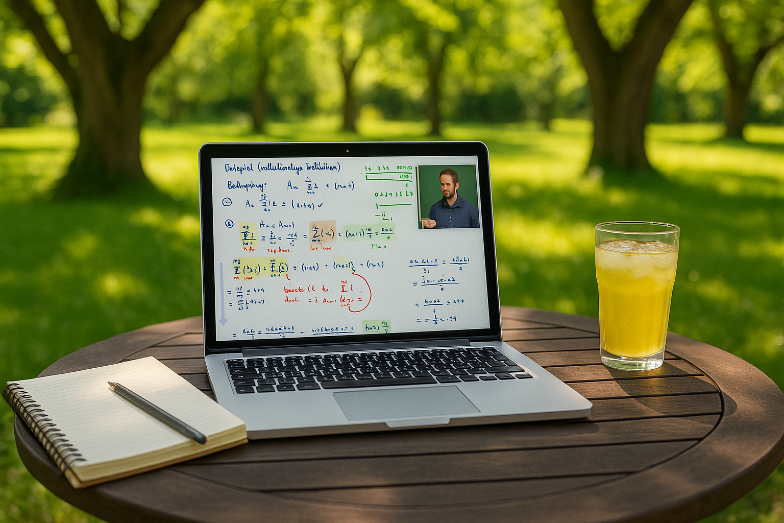 Mathe draußen durch hybride Lehre...