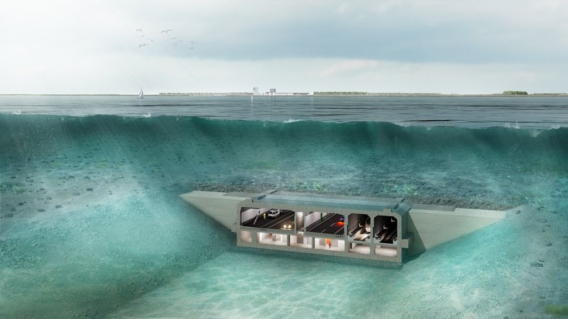 Tunnel Querschnitt unter Wasser