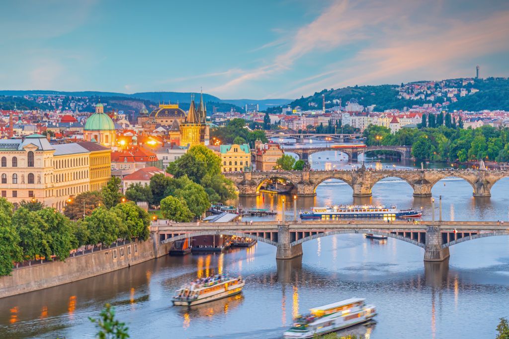 Blick auf Prag aus der Vogelperspektive