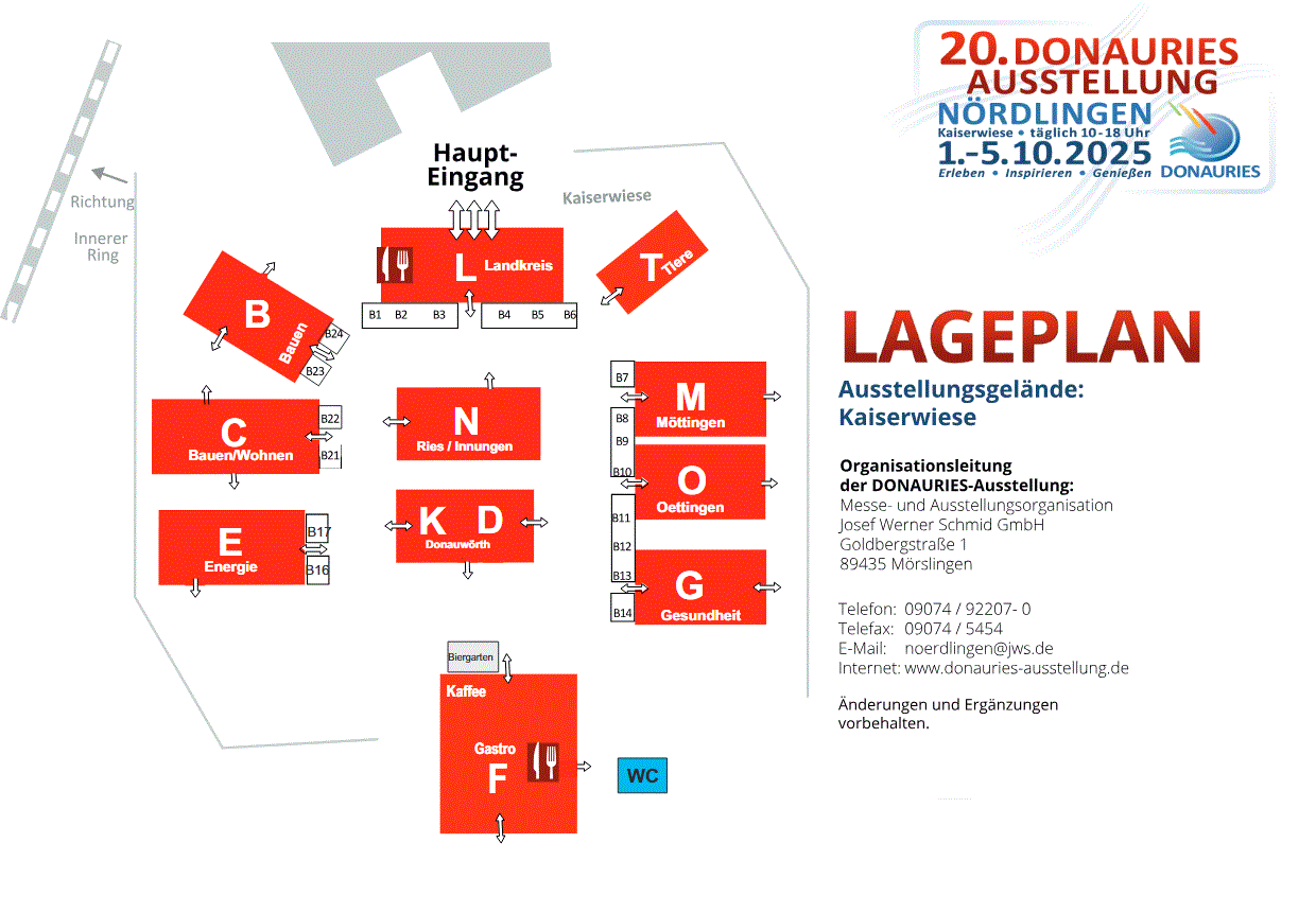 Lage Plan der Donauries Ausstellung 2025