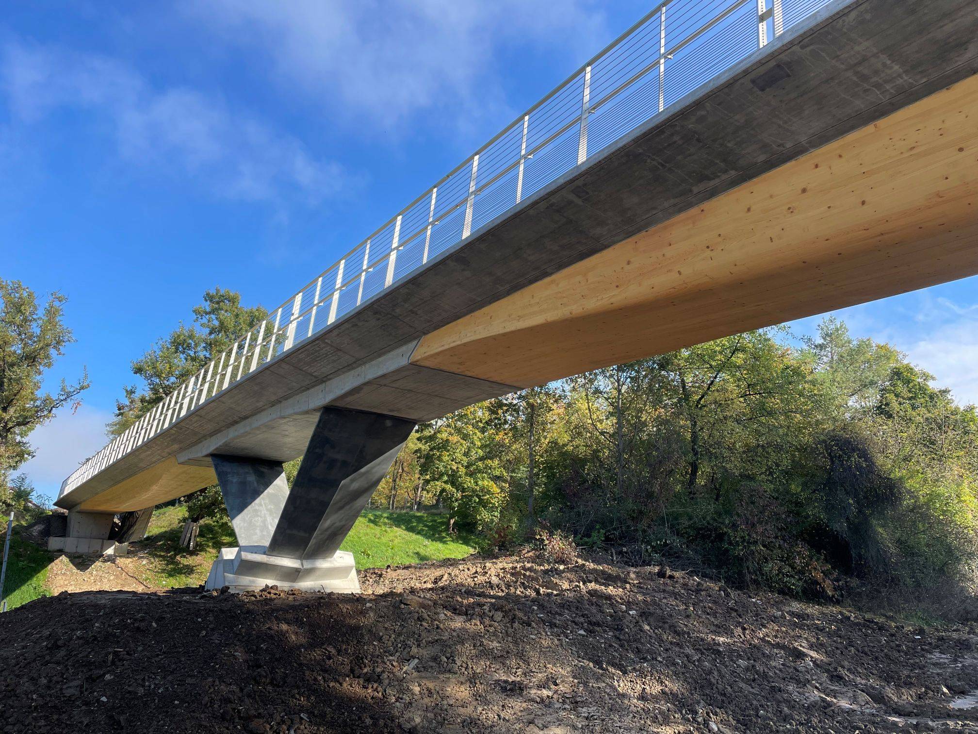 Fuß- und Radwegbrücke über den Seeblickweg in Stuttgart