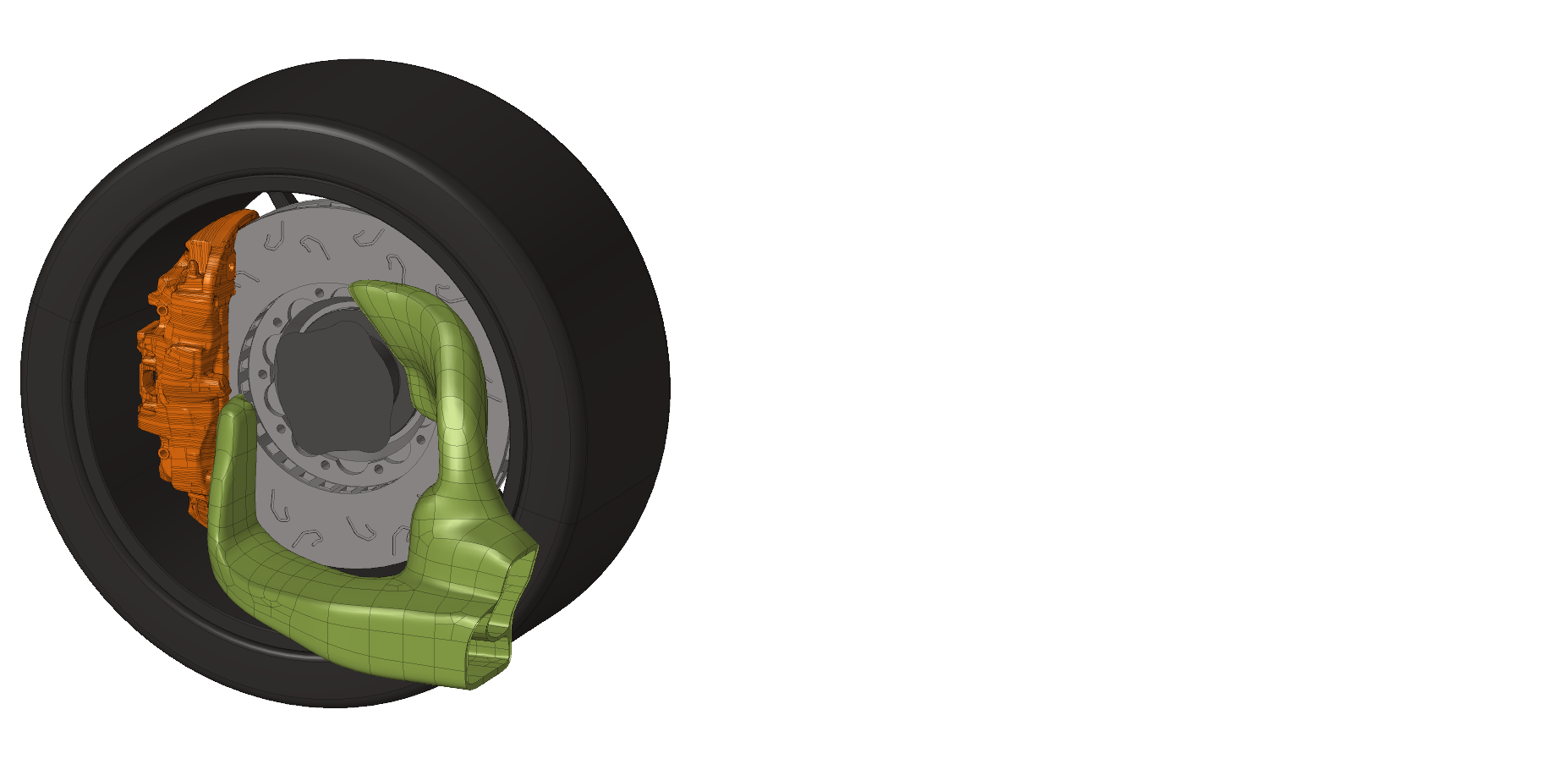 Zeichnung: Modellierter Radkasten mit Bremsenkühlung (Copyright: Nico Richter – THA)