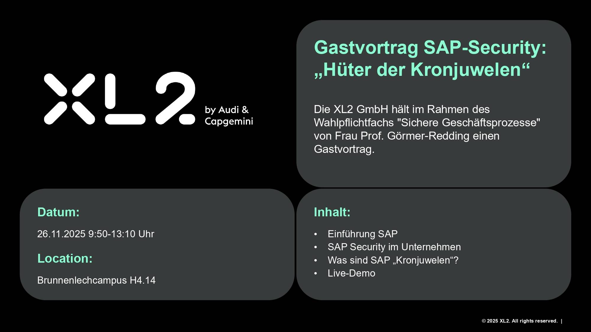 Vortragsankündigung