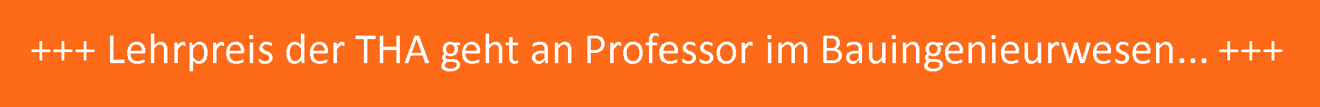 Lehrpreis der THA geht an Professor im Bauingenieurwesen