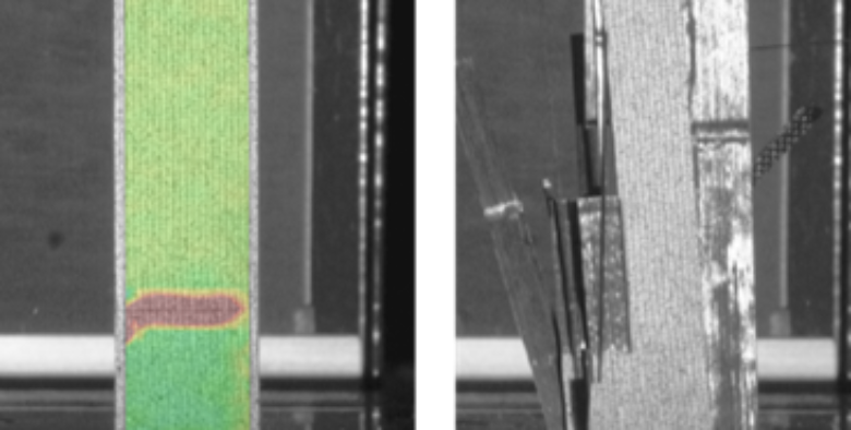 Zugversuch von einem UD-FPP Laminat und der DIC Messung